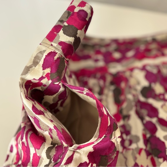 Ann Taylor Sz 8 Women Mini Lined Peasant Skirt Paisley Pink w/Pockets Y2K - Picture 3 of 7